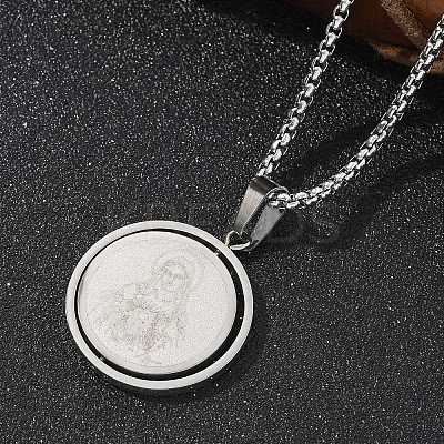 201 Stainless Steel Pendant Necklaces NJEW-Z058-01P-1