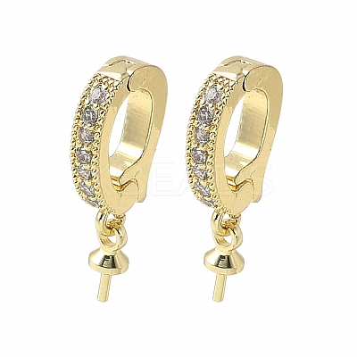 Brass Micro Pave Cubic Zirconia Pendants Bails KK-D324-21G-1