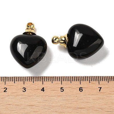 Natural Obsidian Perfume Bottle Pendants G-Z039-03G-04-1
