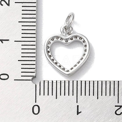 Rack Plating Brass Micro Pave Clear Cubic Zirconia Pendants KK-Z039-15P-1
