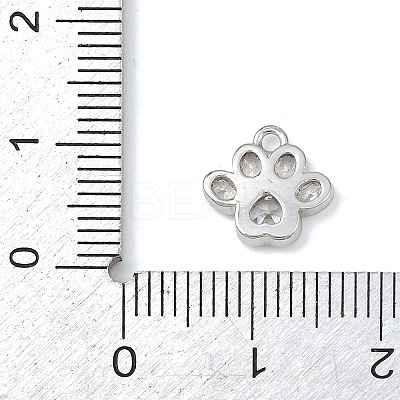 Brass Micro Pave Clear Cubic Zirconia Charms KK-G545-05P-1