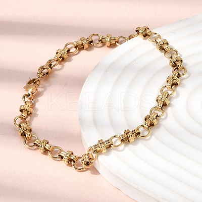 304 Stainless Steel Link Chain Bracelet & Necklace Jewelry Sets SJEW-L199-12G-1