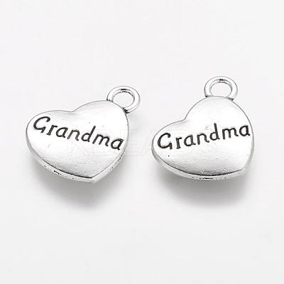 Tibetan Style Heart Alloy Pendants X-TIBEP-Q043-201-RS-1