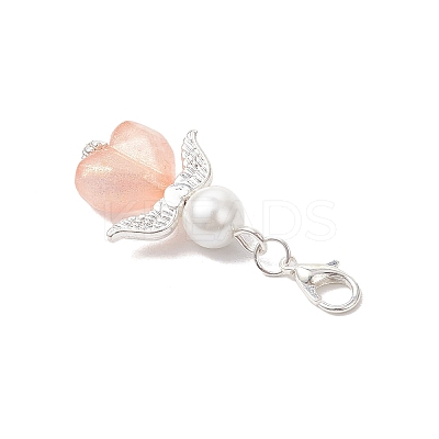 Heart Angel Acrylic Pendant Decorations HJEW-JM03655-03-1