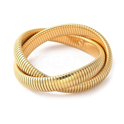 304 Stainless Steel Stretch Bracelets BJEW-A031-01H-G-1