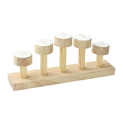 High and Low 5-Slot Wood Ring Display Riser Racks ST-CJ0034-04-1