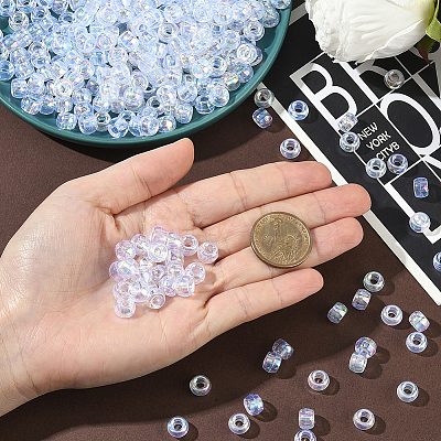 500Pcs UV Plating Acrylic Beads OACR-SP0001-85B-1
