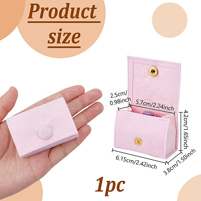Bag Shaped Velveteen Ring Storage Boxes with Snap Button TP-WH0015-13A-1