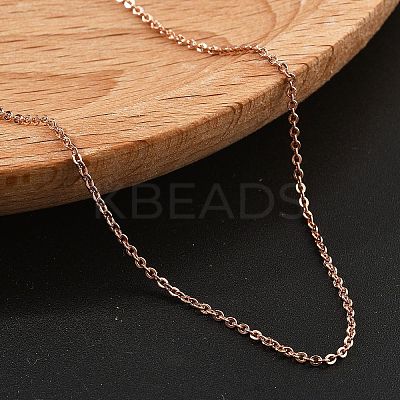 Brass Rolo Chains Necklaces for Women NJEW-D302-45RG-1
