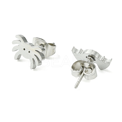 Non-Tarnish Cute Little Animal Theme 304 Stainless Steel Stud Earrings LS-EJEW-B041-04F-P-1