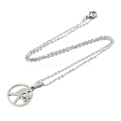 Non-Tarnish 201 Stainless Steel Pendants Necklaces NJEW-S105-JN626-7-1