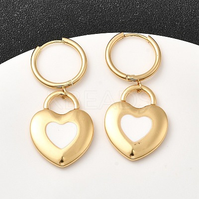 304 Stainless Steel Heart Hoop Earrings EJEW-P329-04G-1