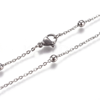 Non-Tarnish 304 Stainless Steel Cable Chain Necklaces NJEW-L159-08B-P-1