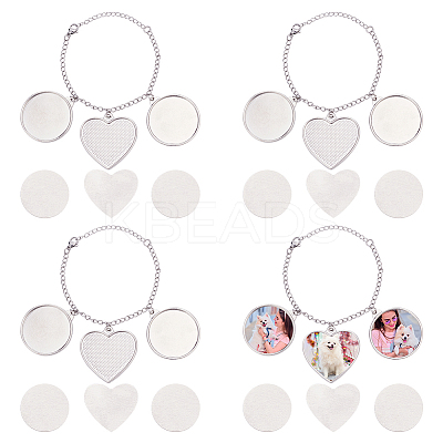 4Pcs 304 Stainless Steel and Brass Bracelets Making BJEW-PH01793-1