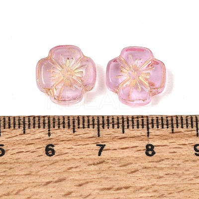 Baking Paint and Golden Metal Enlaced Glass Beads GL-CBA1477-16A-1