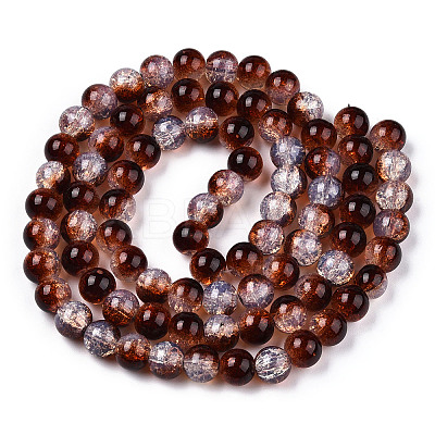 Transparent Crackle Baking Paint Glass Beads Strands DGLA-T003-01C-16-1