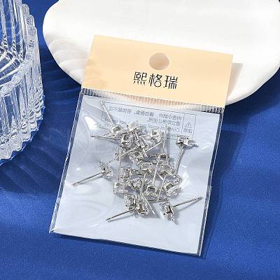 SHEGRACE Brass Clear Cubic Zirconia Teardrop Stud Earring Findings XGR0104P-116P-1