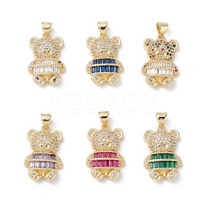 Brass Micro Pave Cubic Zirconia Pendants KK-M240-18-1