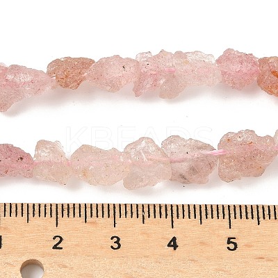 Raw Rough Natural Strawberry Quartz Beads Strands G-M453-C07-1