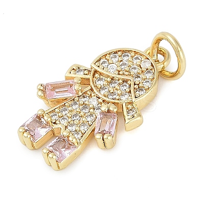 Rack Plating Brass Micro Pave Cubic Zirconia Pendants KK-H509-39G-01-1