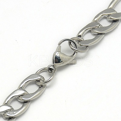 Tarnish Resistant Trendy Men's 201 Stainless Steel Mother-Son Chain Necklaces NJEW-L043C-41P-1