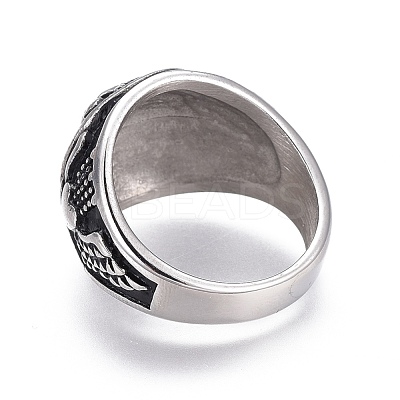 304 Stainless Steel Signet Rings for Men RJEW-O032-11AS-1