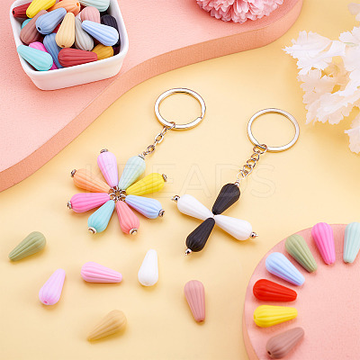 42Pcs 21 Colors Silicone Focal Beads SIL-TA0001-08-1