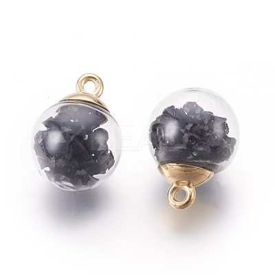 Transparent Glass Bottle Pendants GLAA-L018-04-1