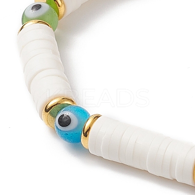 Handmade Polymer Clay Heishi Surfer Stretch Bracelet BJEW-TA00223-1
