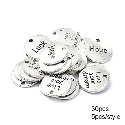 30Pcs 6 Styles Tibetan Style Alloy Pendants FIND-YW0004-86-1