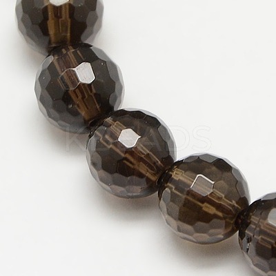 Smoky Quartz Beads Strands X-GSFR6mm176-128-1