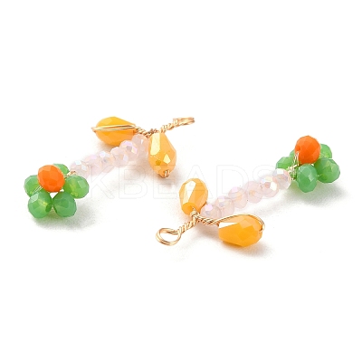 Glass Beaded Pendants GLAA-K060-02G-01-1