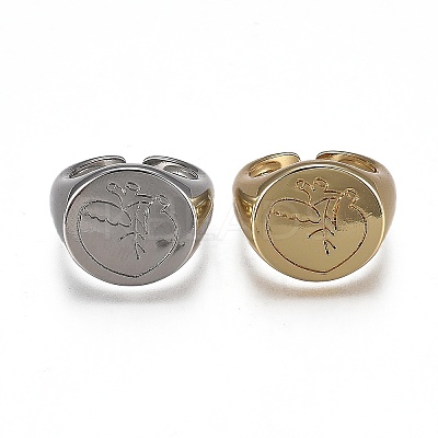 Brass Cuff Rings RJEW-H538-16-1