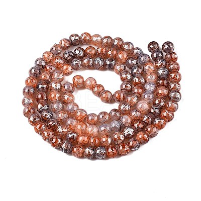 Drawbench Crackle Glass Beads Strands GLAA-N006-8mm-09-1