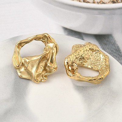 304 Stainless Steel ABS Imitation Pearl Nuggets Stud Earrings EJEW-K268-60G-1