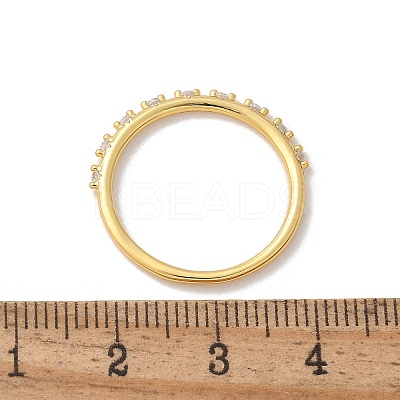 Brass Micro Pave Clear Cubic Zirconia Finger Rings RJEW-C120-19G-1