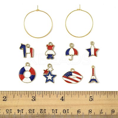 Independence Day DIY Wine Glass Charms Making Kits DIY-FS0009-55-1