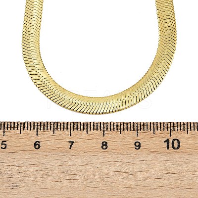 6MM 201 Stainless Steel Flat Snake Chain Necklaces for Women Men NJEW-Z089-01GP-1