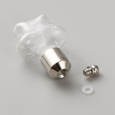 Clear Glass Vial Pendants GLAA-WH0038-58B-1