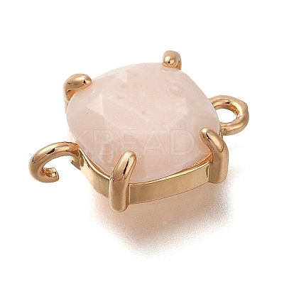 Brass Glass Imitation Gemstone Connector Charms KK-Z076-01G-05-1