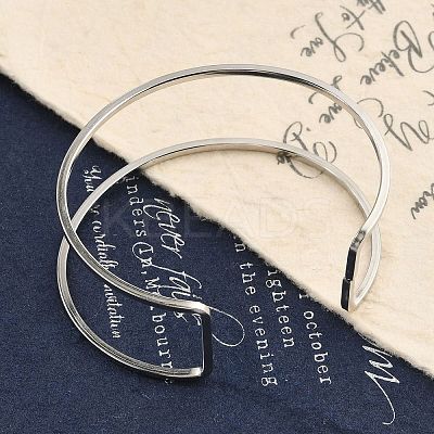 Non-Tarnish 304 Stainless Steel Hollow Open Cuff Bangles for Women LS-BJEW-S155-04P-1