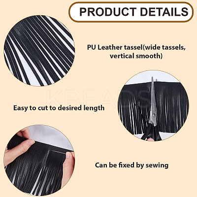 2M PU Leather Suede Fringe Trim DIY-CL0002-36A-1