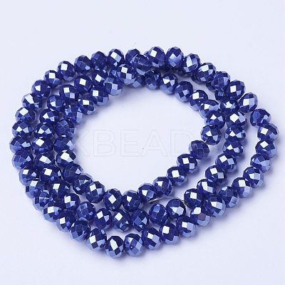 Electroplate Glass Beads Strands X-EGLA-A034-P4mm-A11-1
