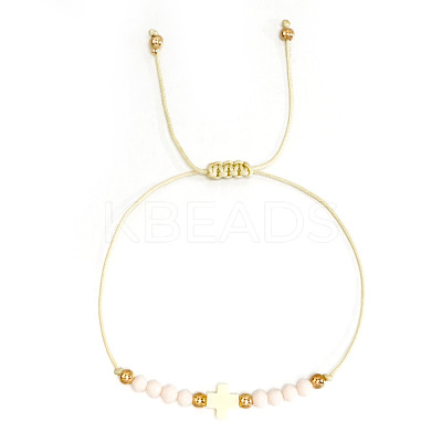 Bohemian Style Glass Braided Beads Bracelets EW0556-7-1
