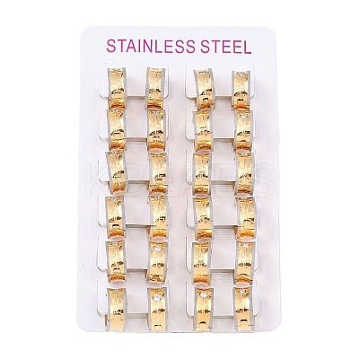 Ion Plating(IP) Round 304 Stainless Steel Hoop Earrings EJEW-M001-04G-1