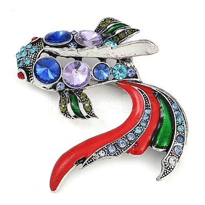 Zinc Alloy Colorful Rhinestone Brooch LS-JEWB-U011-03AS-06-1