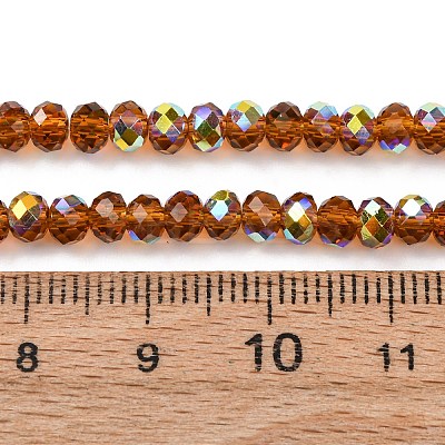 Electroplate Transparent Glass Beads Strands EGLA-A046-01A-12-1
