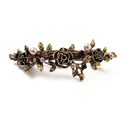 Flower Alloy Rhinestone Hair Barrettes LS-PHAR-S604-01AG-04-1