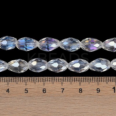 Transparent Electroplate Glass Beads Strands EGLA-N013-T6mm-B01-1