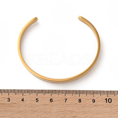 304 Stainless Steel Plain Cuff Bangles for Women BJEW-P344-01A-G-1
